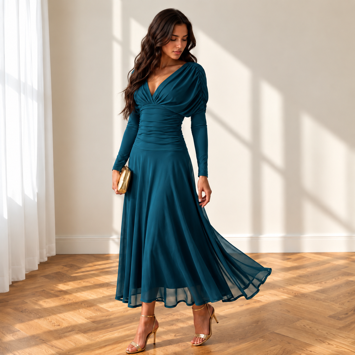 Vestido Talía petróleo