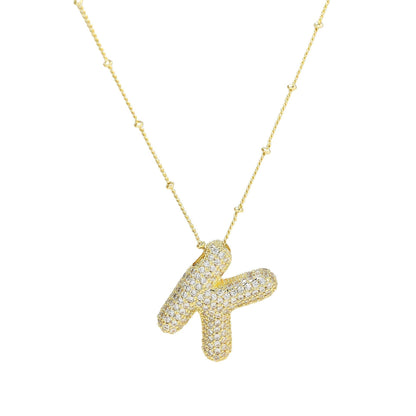 Savannah | Collar con Letra Burbuja en Diamante