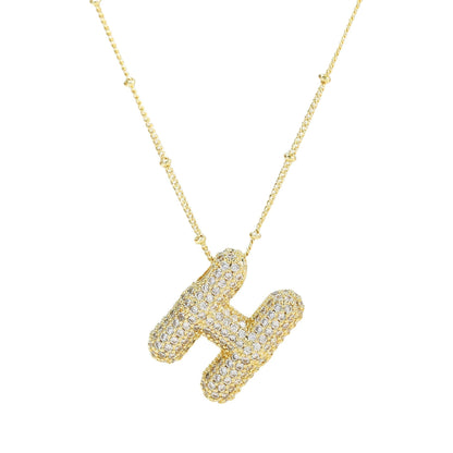 Savannah | Collar con Letra Burbuja en Diamante