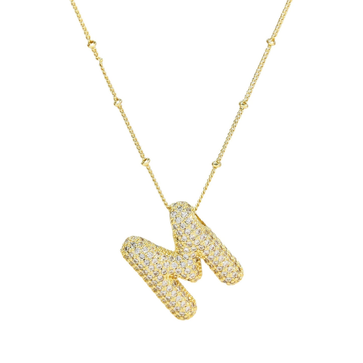 Savannah | Collar con Letra Burbuja en Diamante