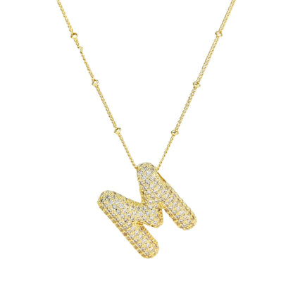 Savannah | Collar con Letra Burbuja en Diamante