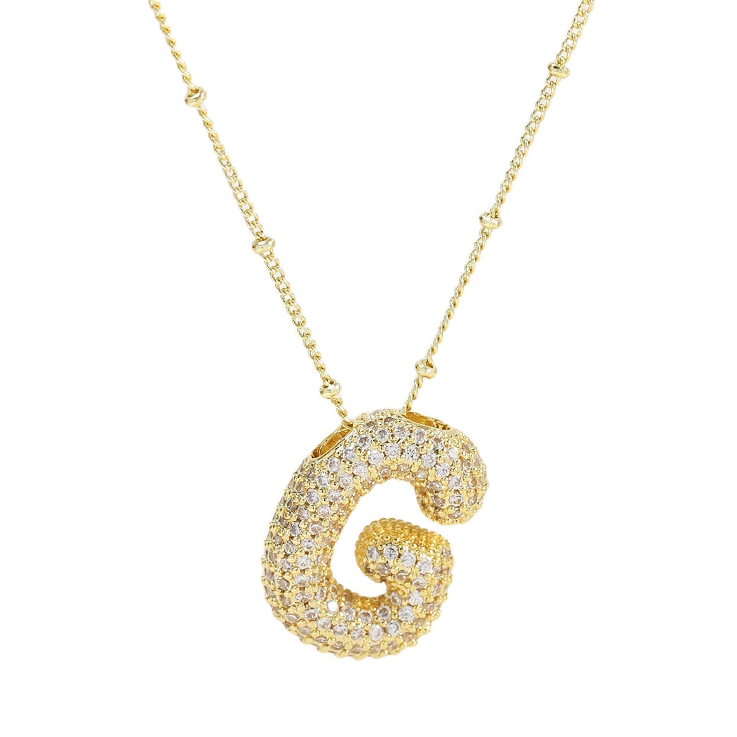 Savannah | Collar con Letra Burbuja en Diamante