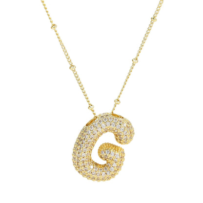 Savannah | Collar con Letra Burbuja en Diamante