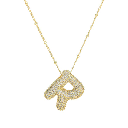 Savannah | Collar con Letra Burbuja en Diamante