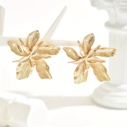Lana | Pendientes de Gota Floral Dorados