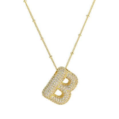 Savannah | Collar con Letra Burbuja en Diamante