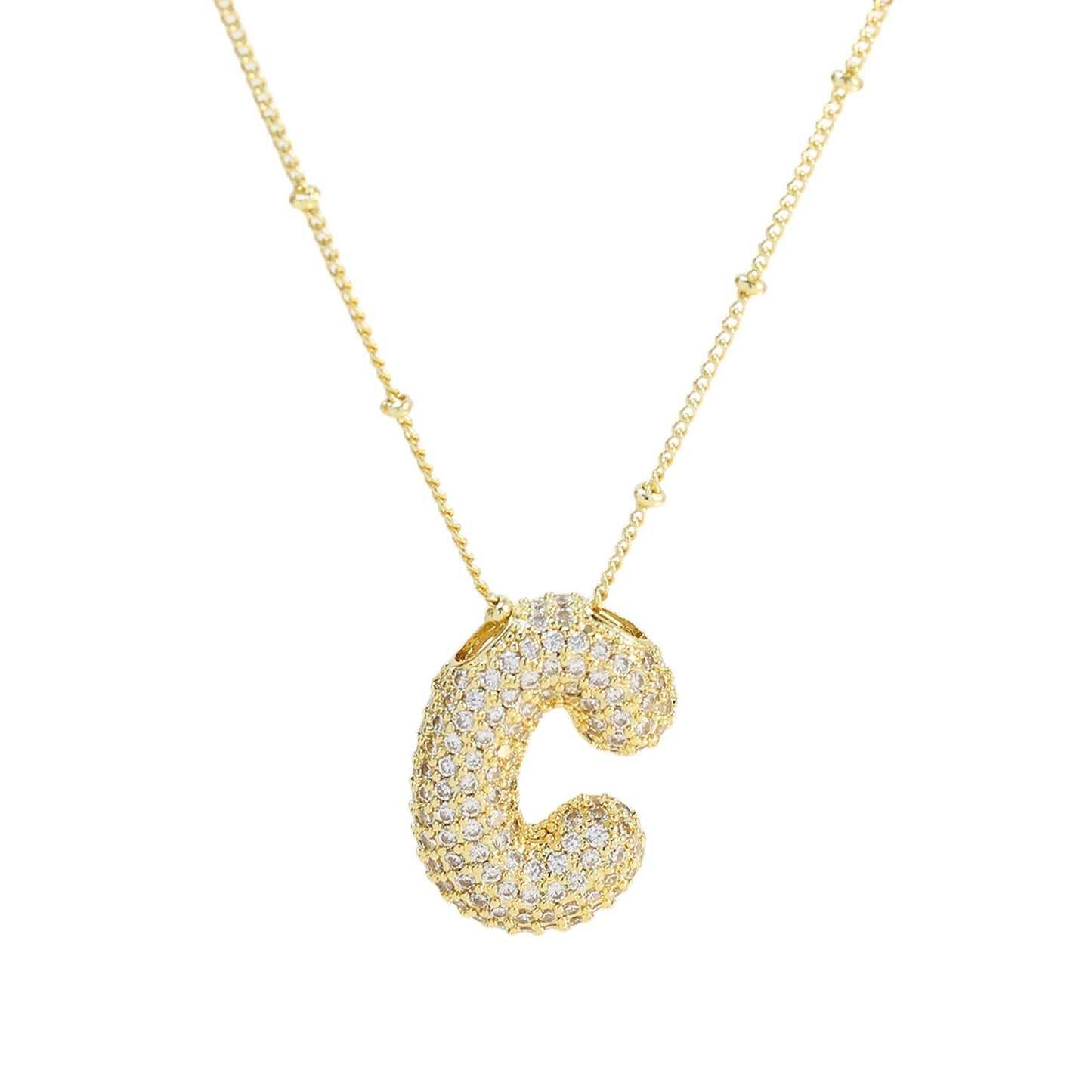Savannah | Collar con Letra Burbuja en Diamante