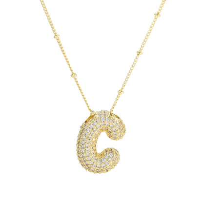 Savannah | Collar con Letra Burbuja en Diamante