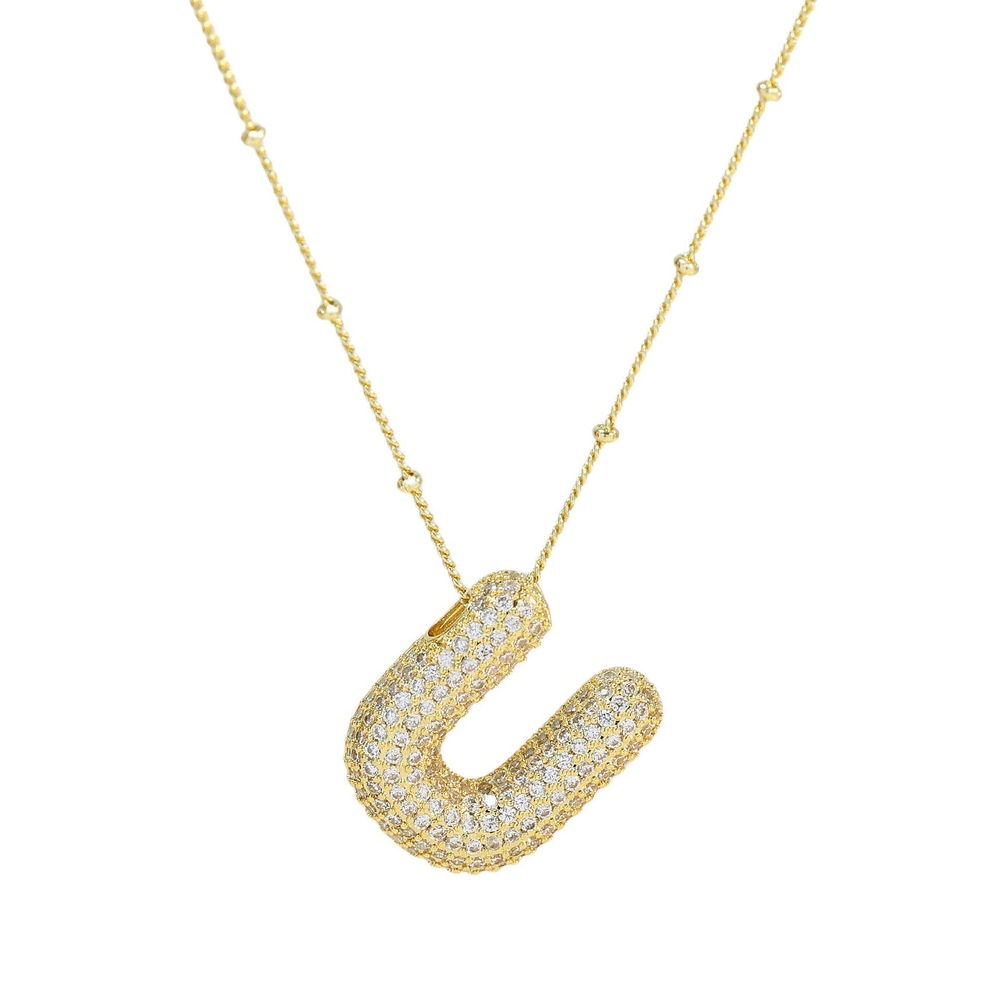 Savannah | Collar con Letra Burbuja en Diamante