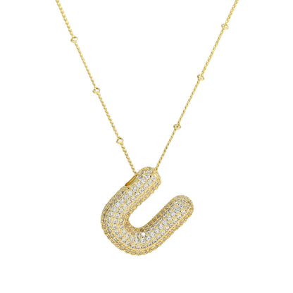 Savannah | Collar con Letra Burbuja en Diamante
