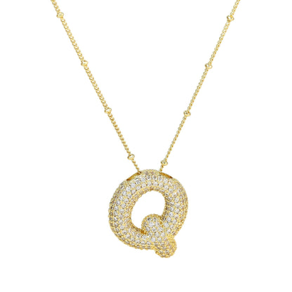 Savannah | Collar con Letra Burbuja en Diamante