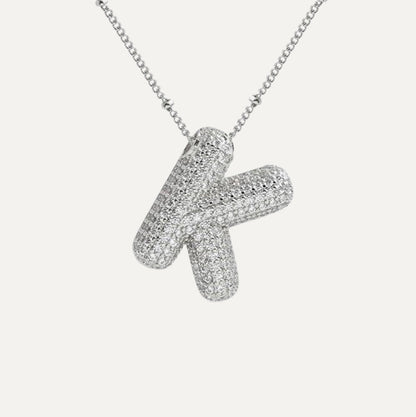 Savannah | Collar con Letra Burbuja en Diamante