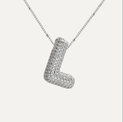 Savannah | Collar con Letra Burbuja en Diamante