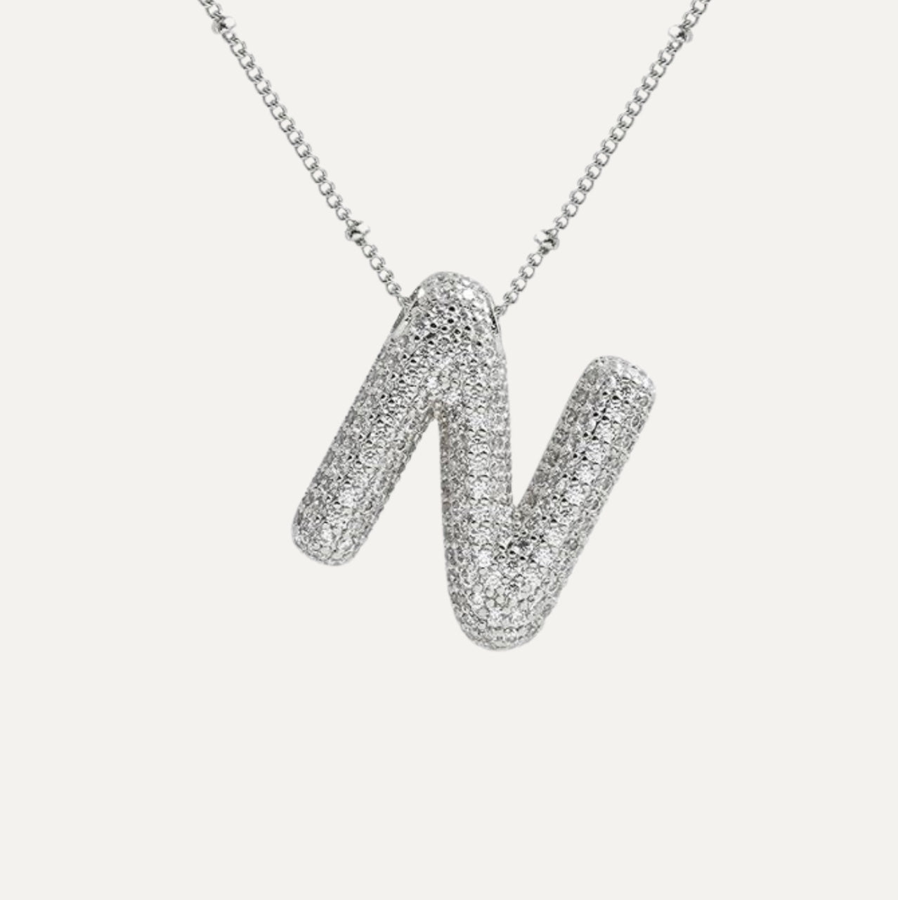 Savannah | Collar con Letra Burbuja en Diamante