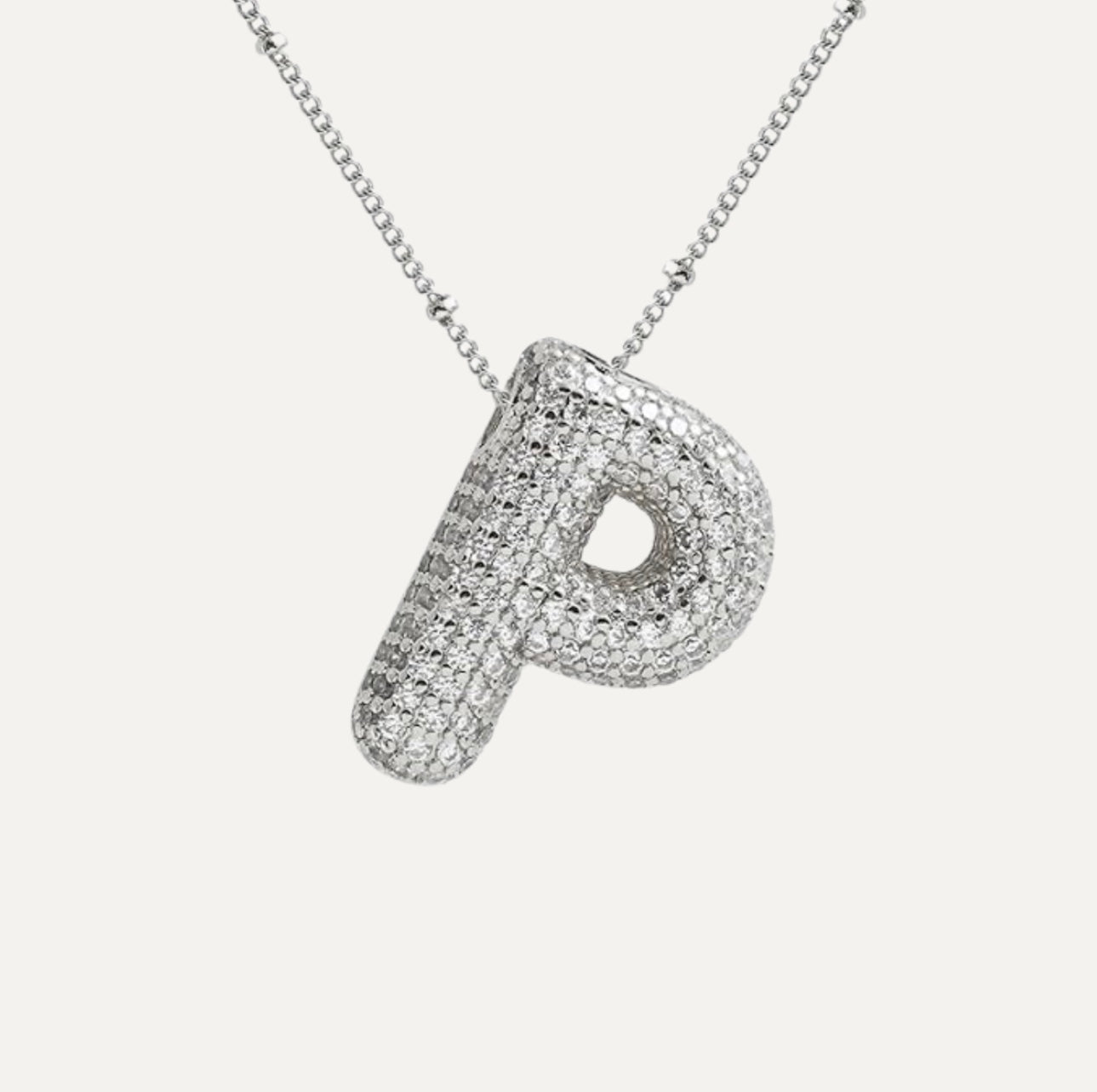 Savannah | Collar con Letra Burbuja en Diamante