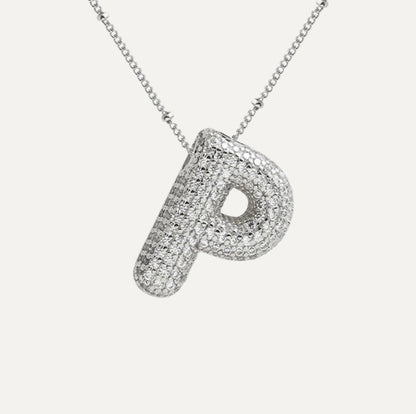 Savannah | Collar con Letra Burbuja en Diamante