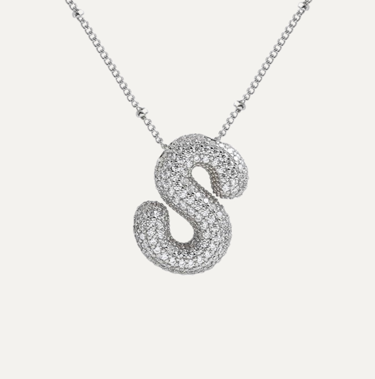 Savannah | Collar con Letra Burbuja en Diamante