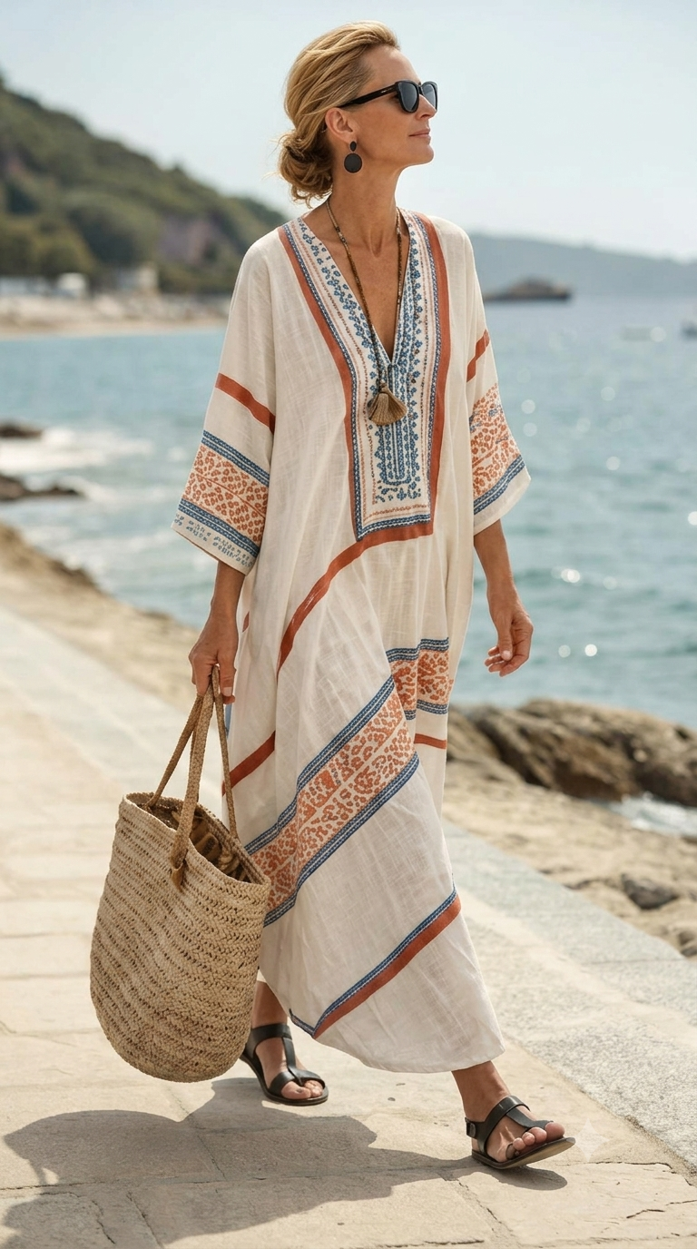 Monique | Long caftan d'été