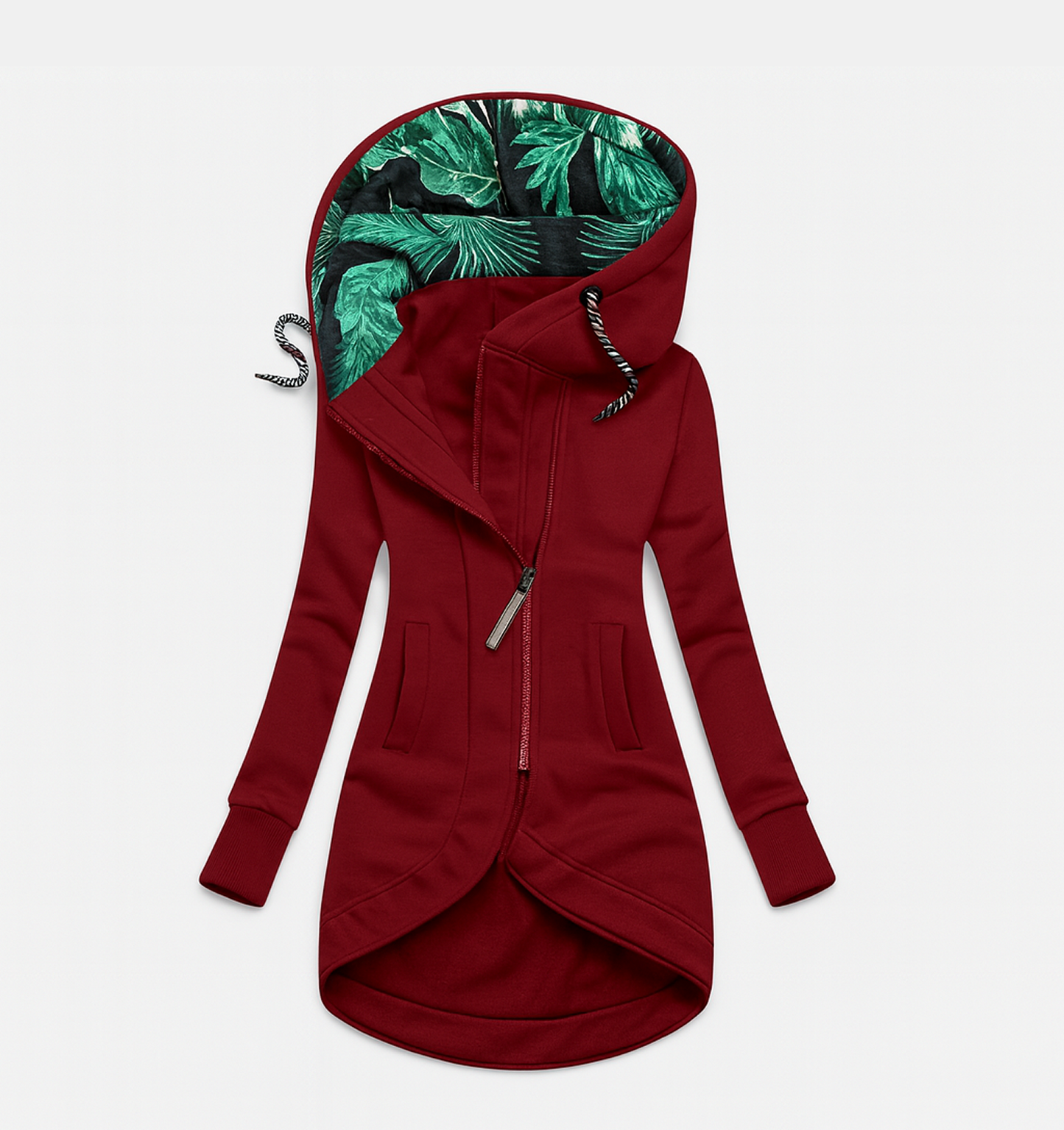 Coralina | Chaqueta Asimétrica con Capucha Amplia