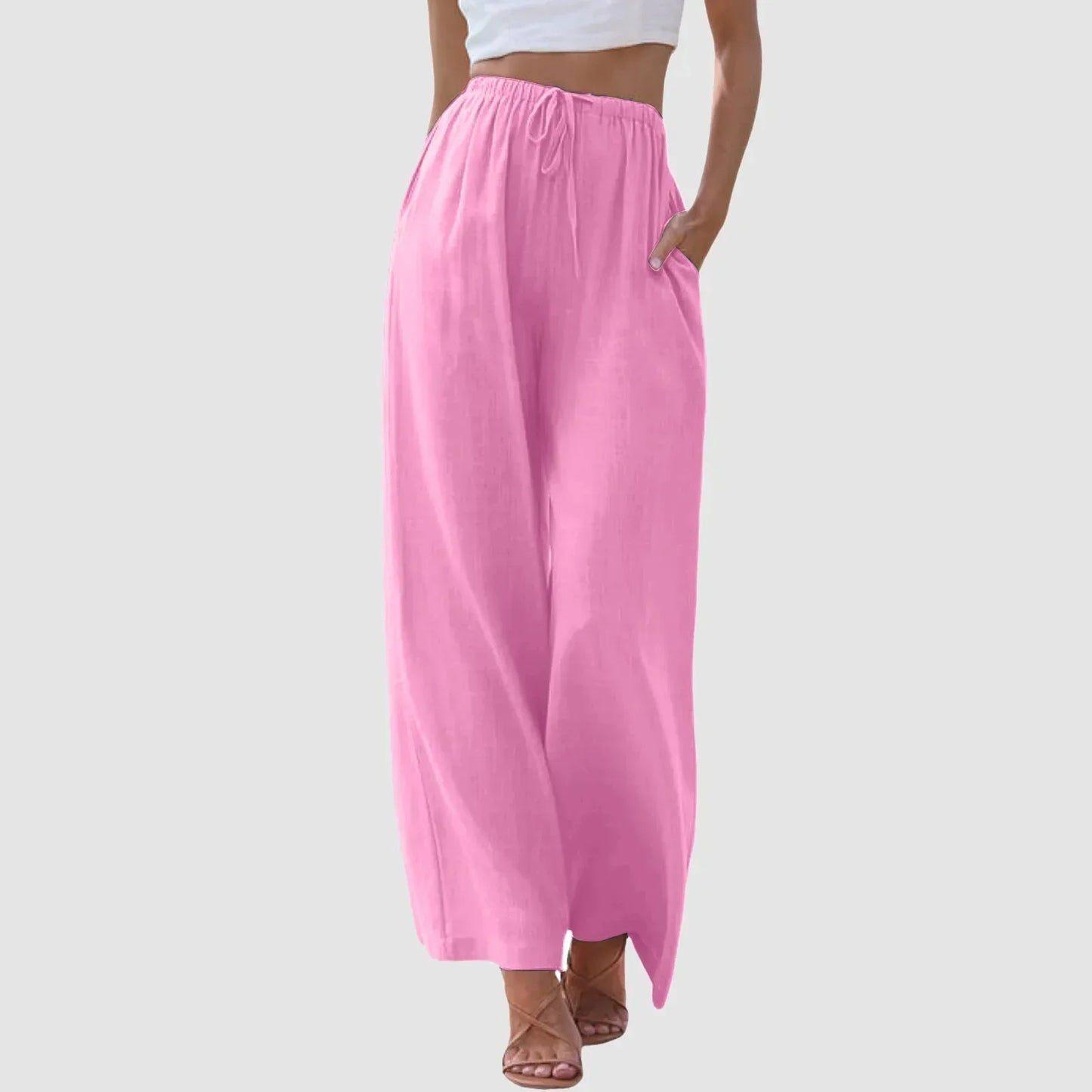 Pantalones de cintura alta y pernera ancha