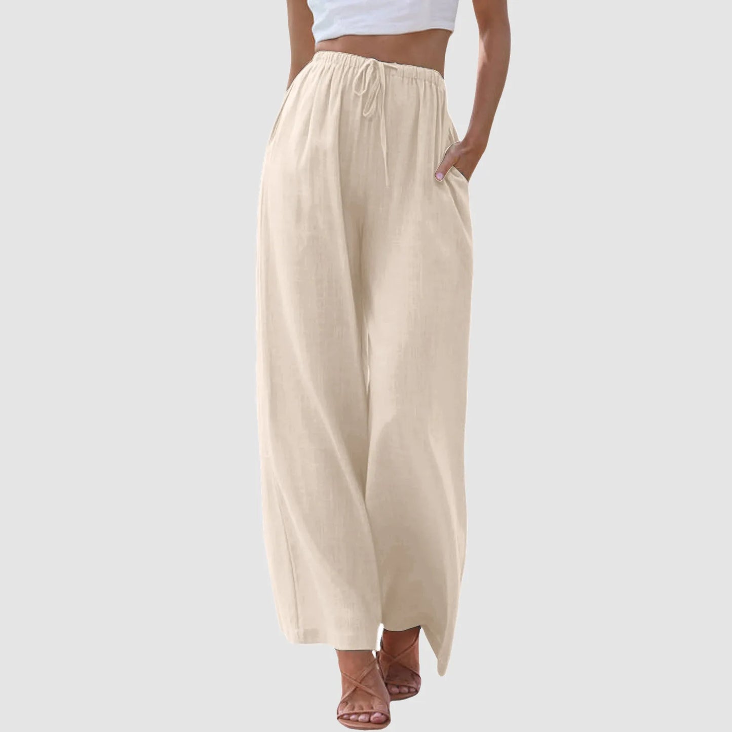 Pantalones de cintura alta y pernera ancha
