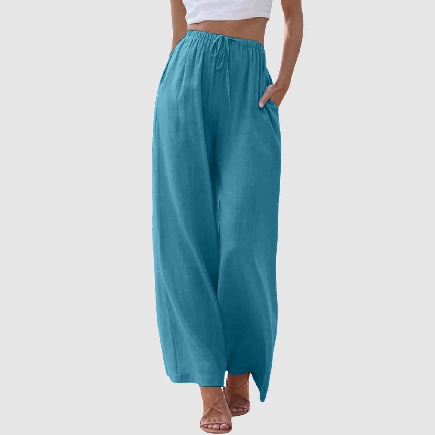 Pantalones de cintura alta y pernera ancha