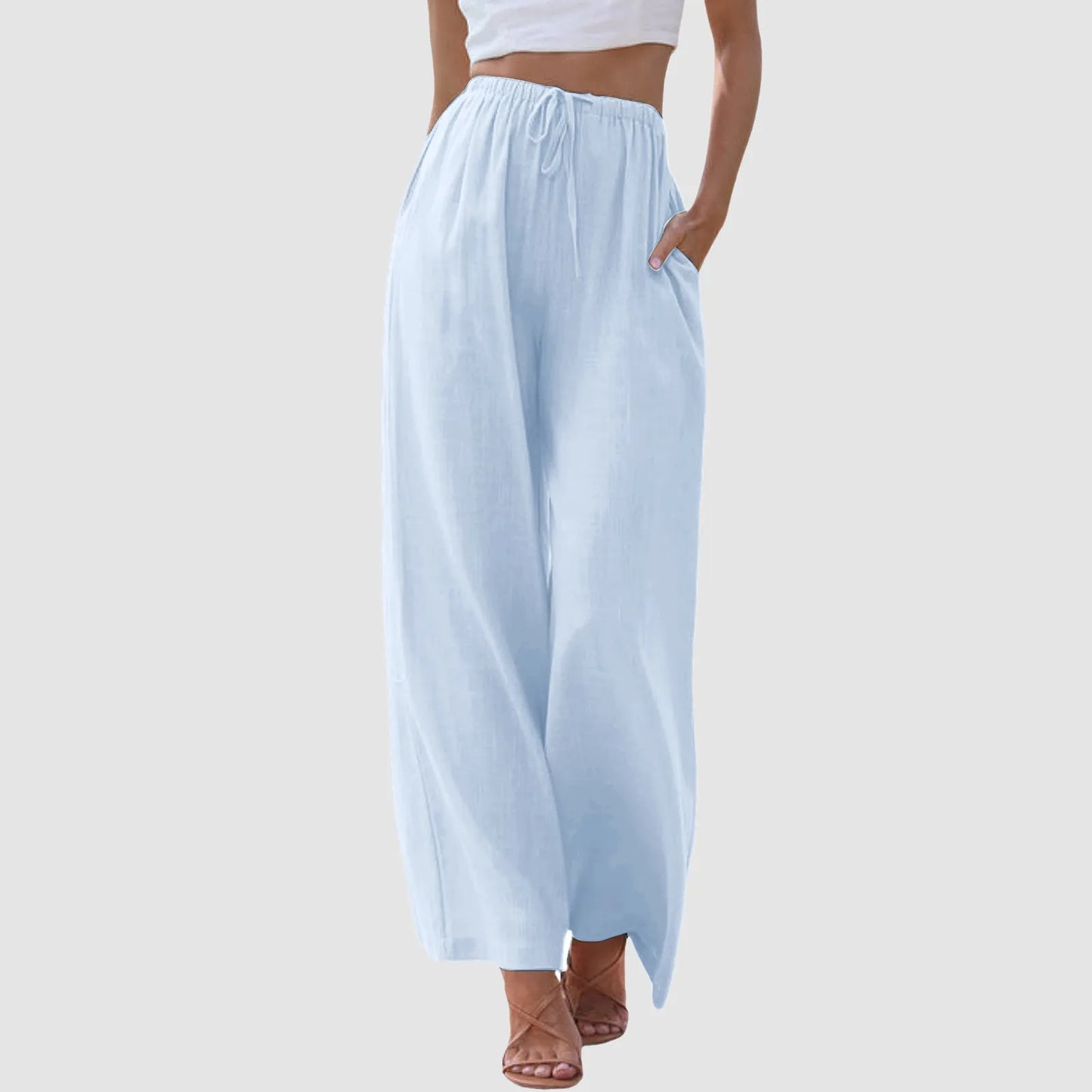 Pantalones de cintura alta y pernera ancha