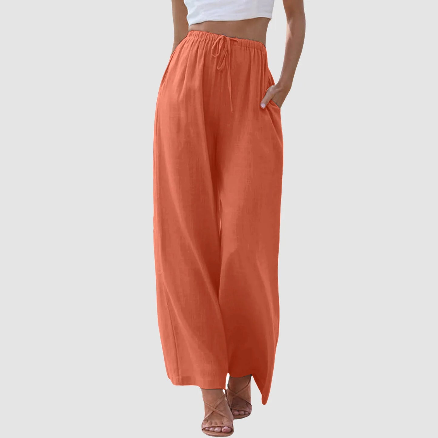 Pantalones de cintura alta y pernera ancha