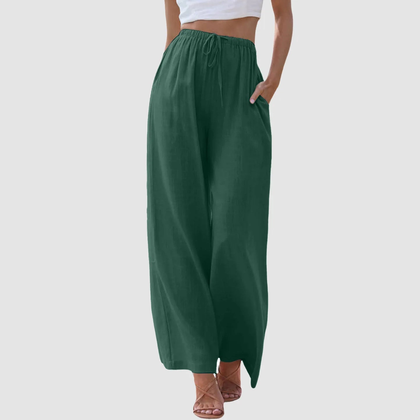 Pantalones de cintura alta y pernera ancha