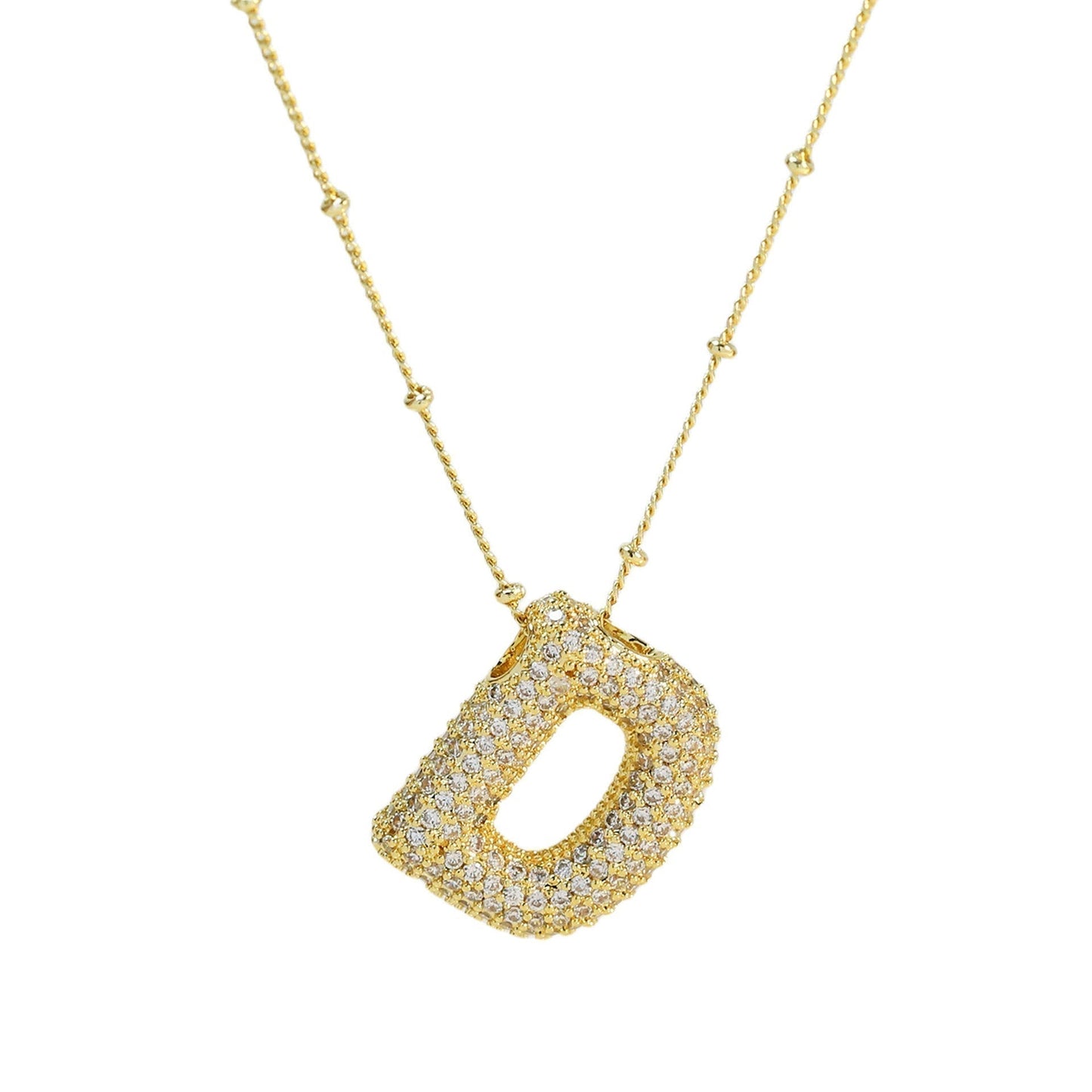 Savannah | Collar con Letra Burbuja en Diamante