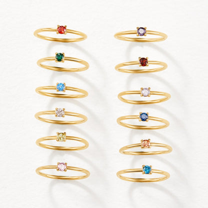 Anillos de oro con piedra natal