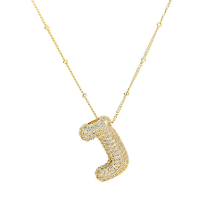 Savannah | Collar con Letra Burbuja en Diamante