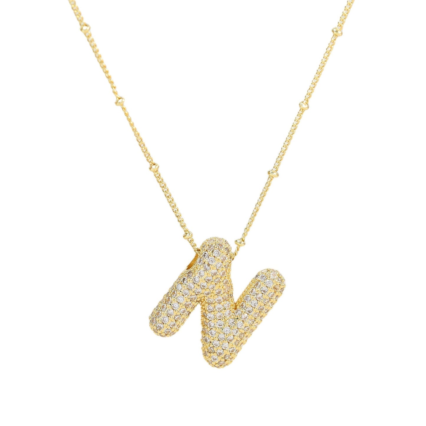 Savannah | Collar con Letra Burbuja en Diamante