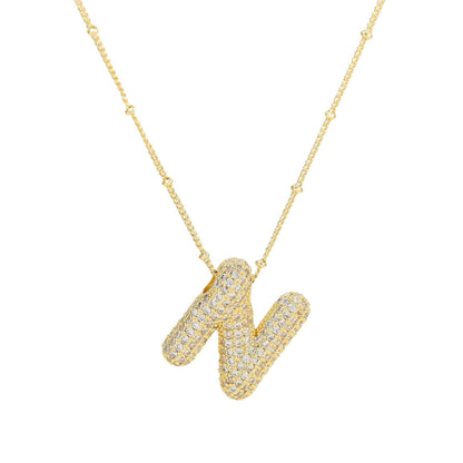 Savannah | Collar con Letra Burbuja en Diamante