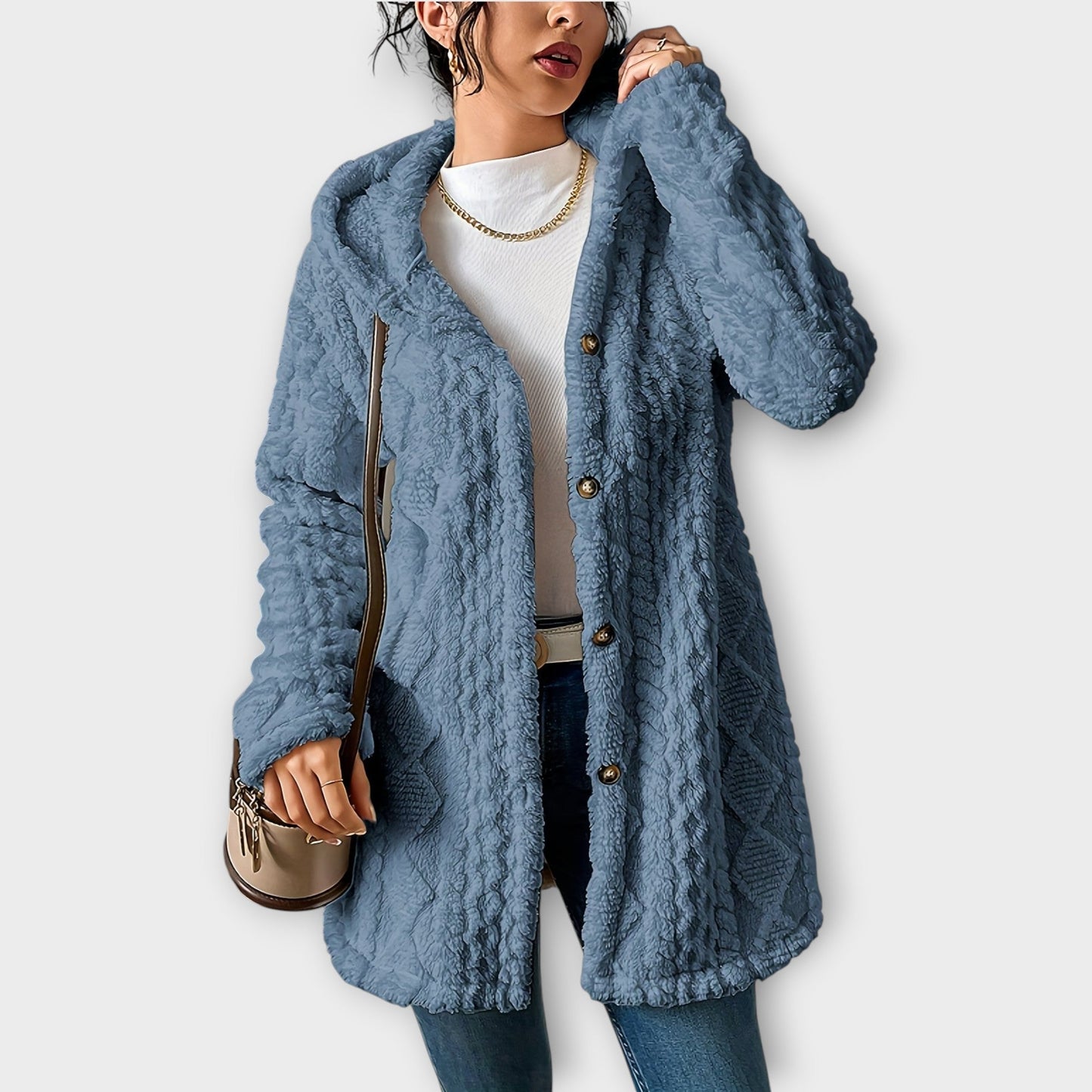 Chaqueta Invernal con Capucha Texturizada y Confortable
