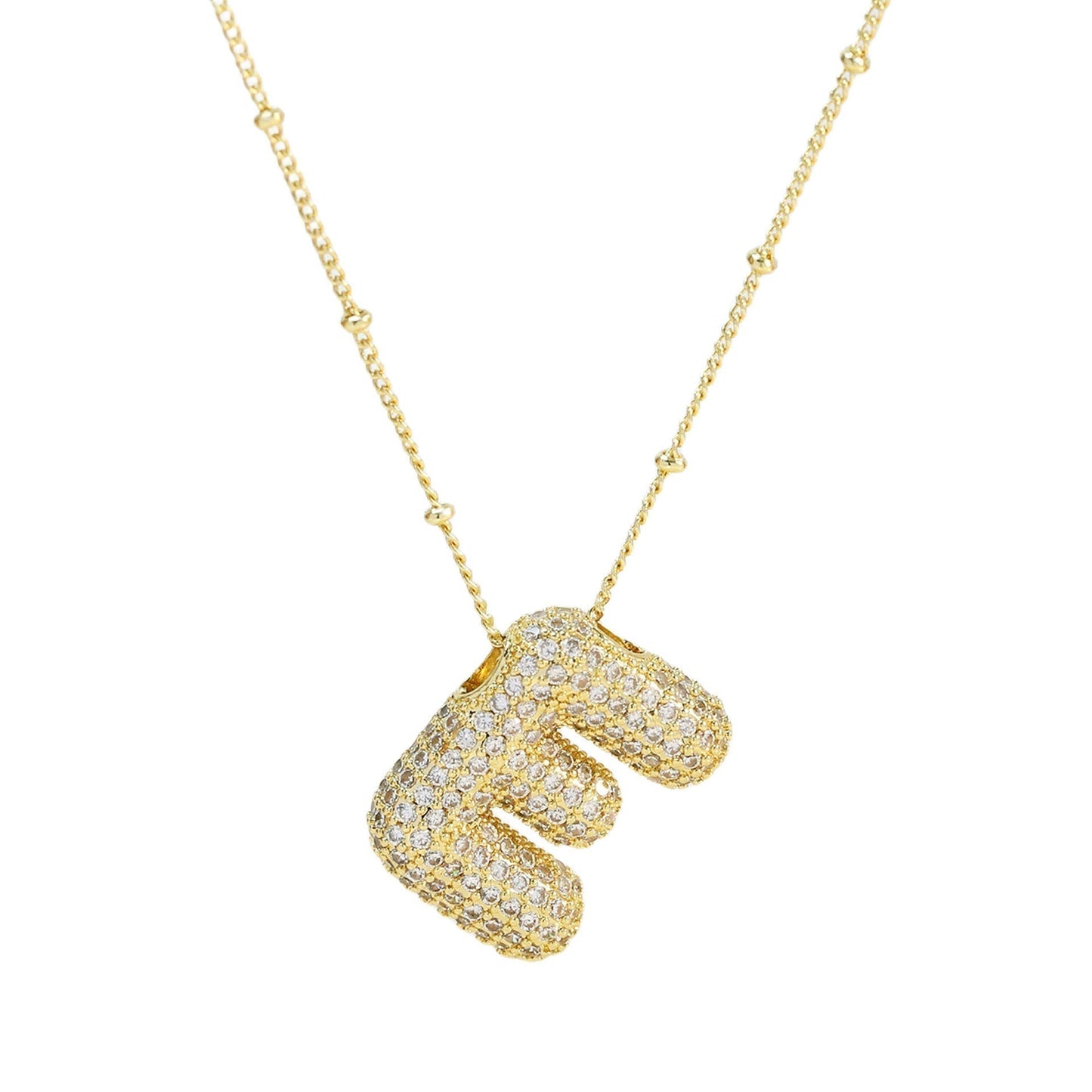 Savannah | Collar con Letra Burbuja en Diamante