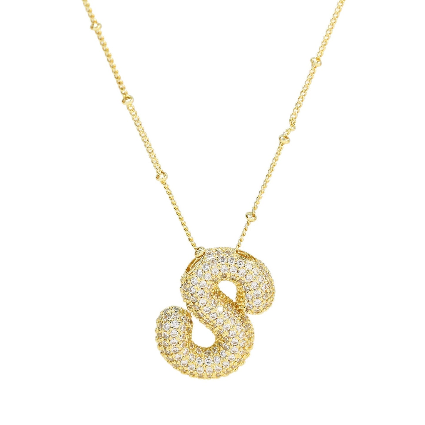 Savannah | Collar con Letra Burbuja en Diamante