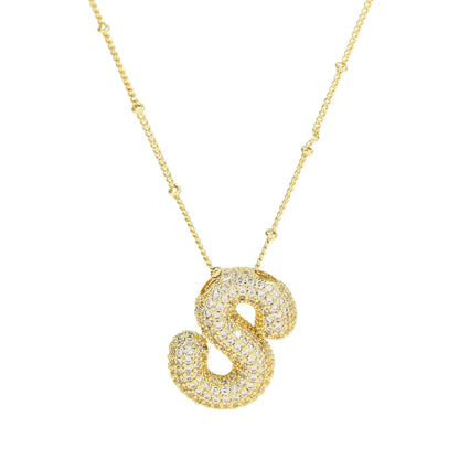 Savannah | Collar con Letra Burbuja en Diamante