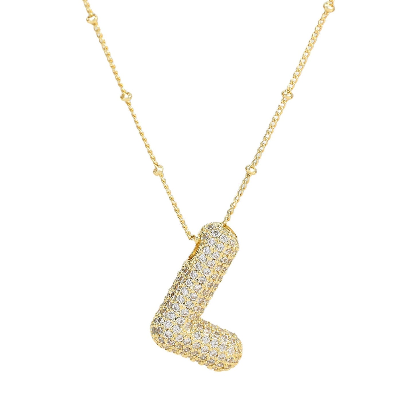 Savannah | Collar con Letra Burbuja en Diamante