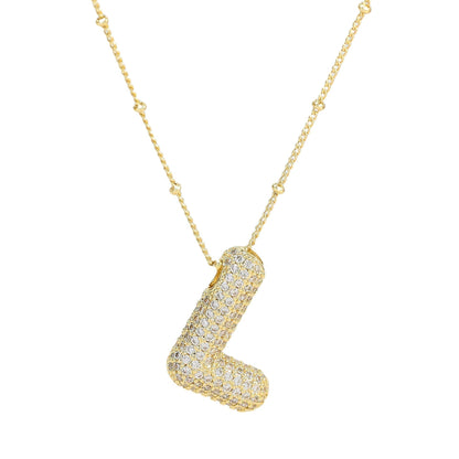 Savannah | Collar con Letra Burbuja en Diamante