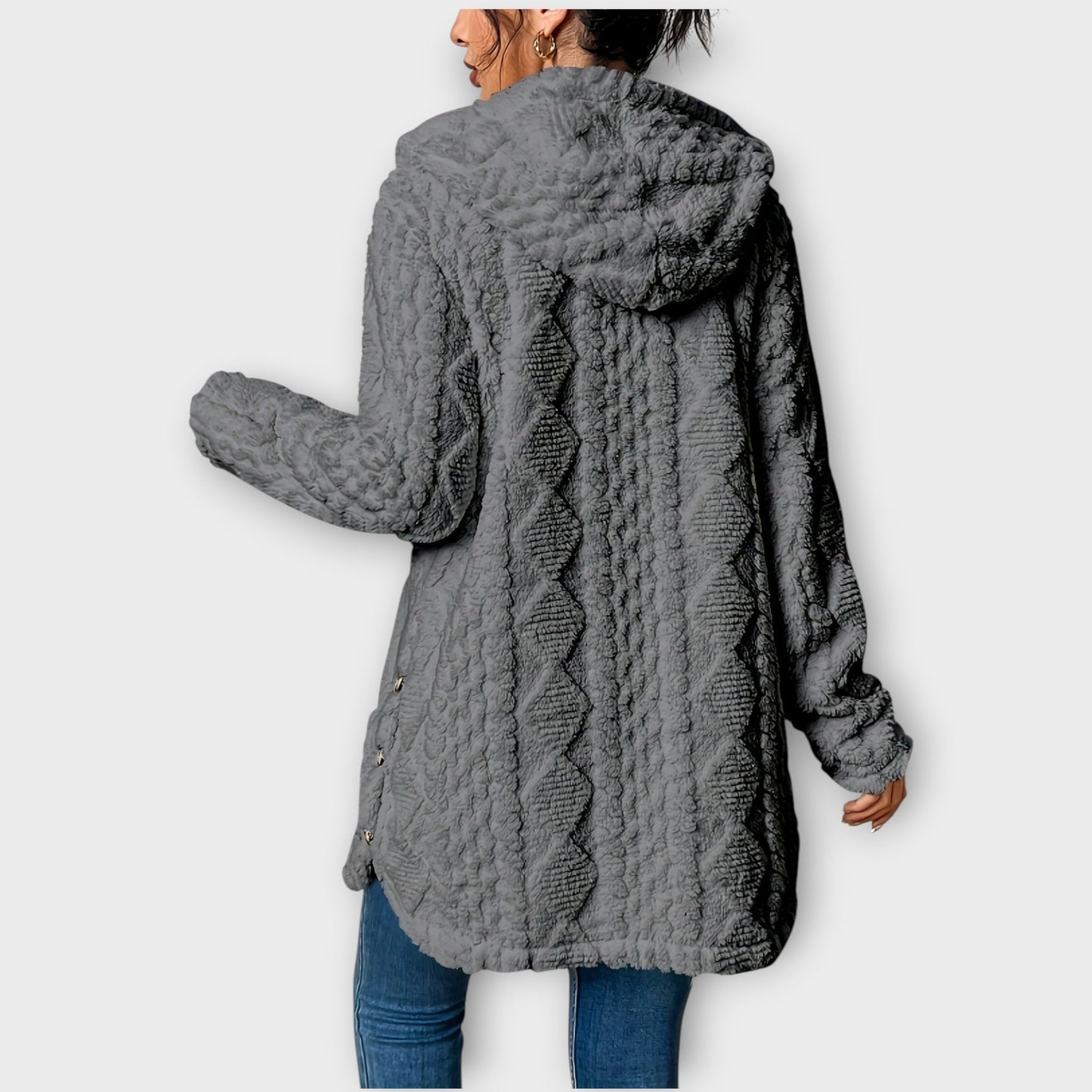 Chaqueta Invernal con Capucha Texturizada y Confortable