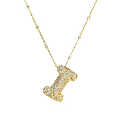 Savannah | Collar con Letra Burbuja en Diamante
