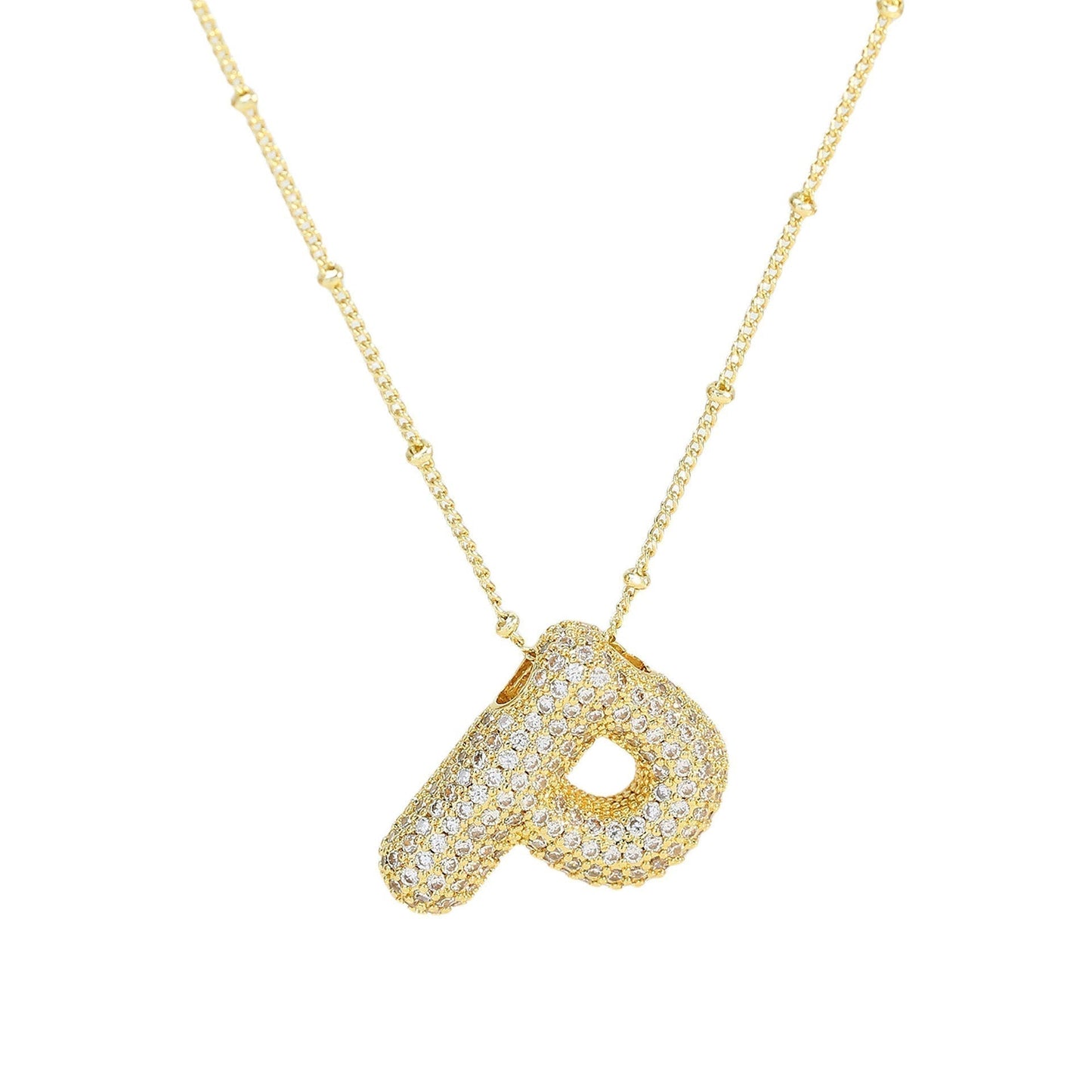 Savannah | Collar con Letra Burbuja en Diamante