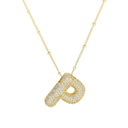 Savannah | Collar con Letra Burbuja en Diamante