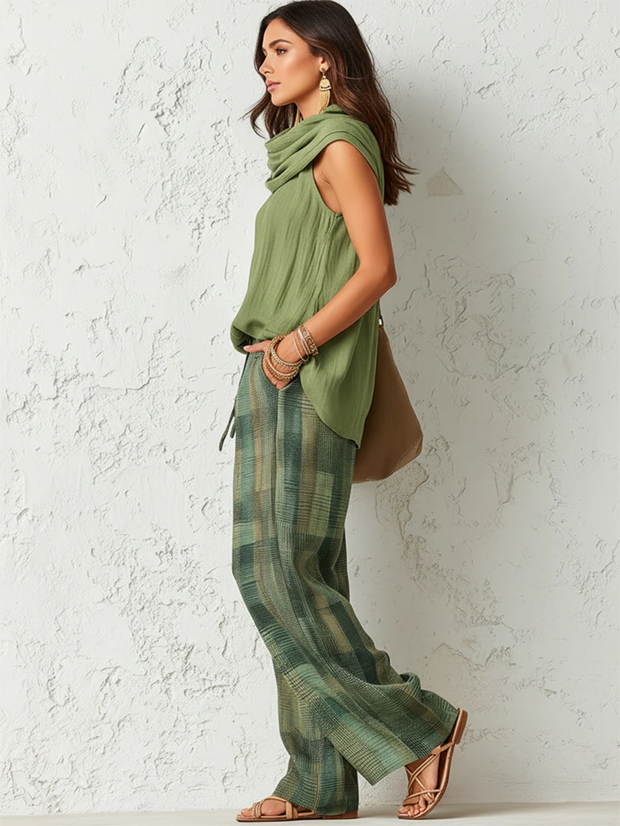 Conjunto relajado y fresco