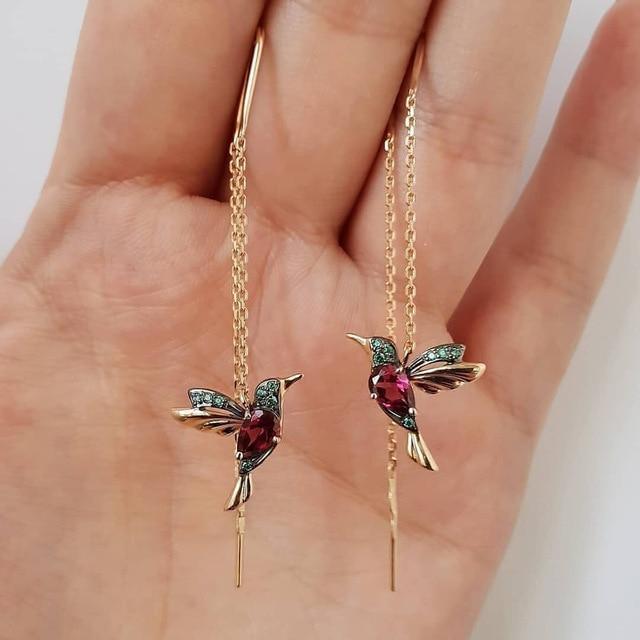 Aveline – Pendientes Kolibri en esmalte